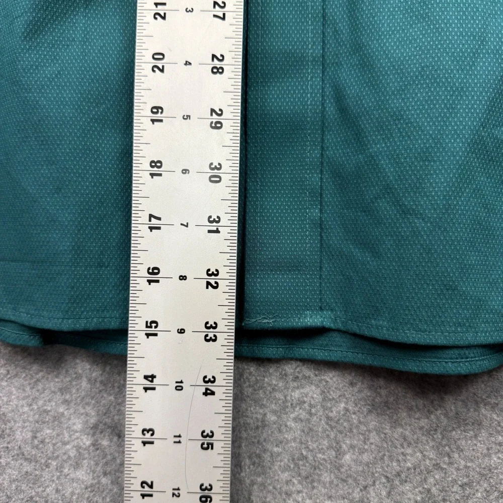Haggar Premium Comfort Dress Shirt XXL 18-18.5 34/35 Slim Fit Dark Green Stretch